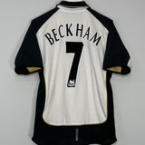 Shop 2001/02 MANCHESTER UNITED BECKHAM #7 *CENTENARY* AWAY/THIRD SHIRT (M) UMBRO, classic football shirts, vintage football shirts & retro soccer jerseys at Cult Kits
