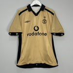 Shop 2001/02 MANCHESTER UNITED BECKHAM #7 *CENTENARY* AWAY/THIRD SHIRT (M) UMBRO, classic football shirts, vintage football shirts & retro soccer jerseys at Cult Kits