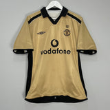 Shop 2001/02 MANCHESTER UNITED BECKHAM #7 *CENTENARY* AWAY/THIRD SHIRT (M) UMBRO, classic football shirts, vintage football shirts & retro soccer jerseys at Cult Kits