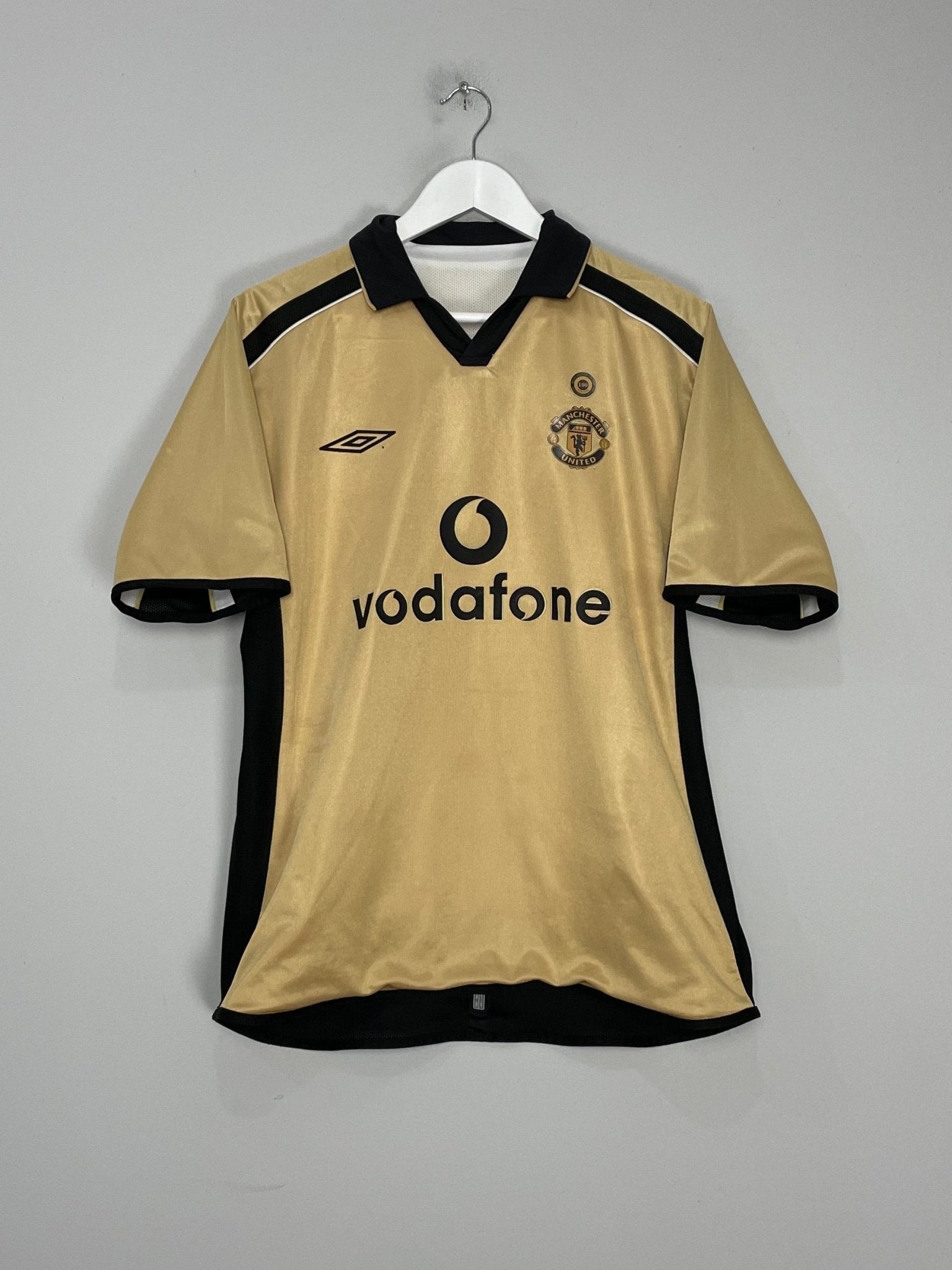 Shop 2001/02 MANCHESTER UNITED BECKHAM #7 *CENTENARY* AWAY/THIRD SHIRT (M) UMBRO, classic football shirts, vintage football shirts & retro soccer jerseys at Cult Kits