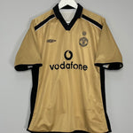 Shop 2001/02 MANCHESTER UNITED BECKHAM #7 *CENTENARY* AWAY/THIRD SHIRT (M) UMBRO, classic football shirts, vintage football shirts & retro soccer jerseys at Cult Kits