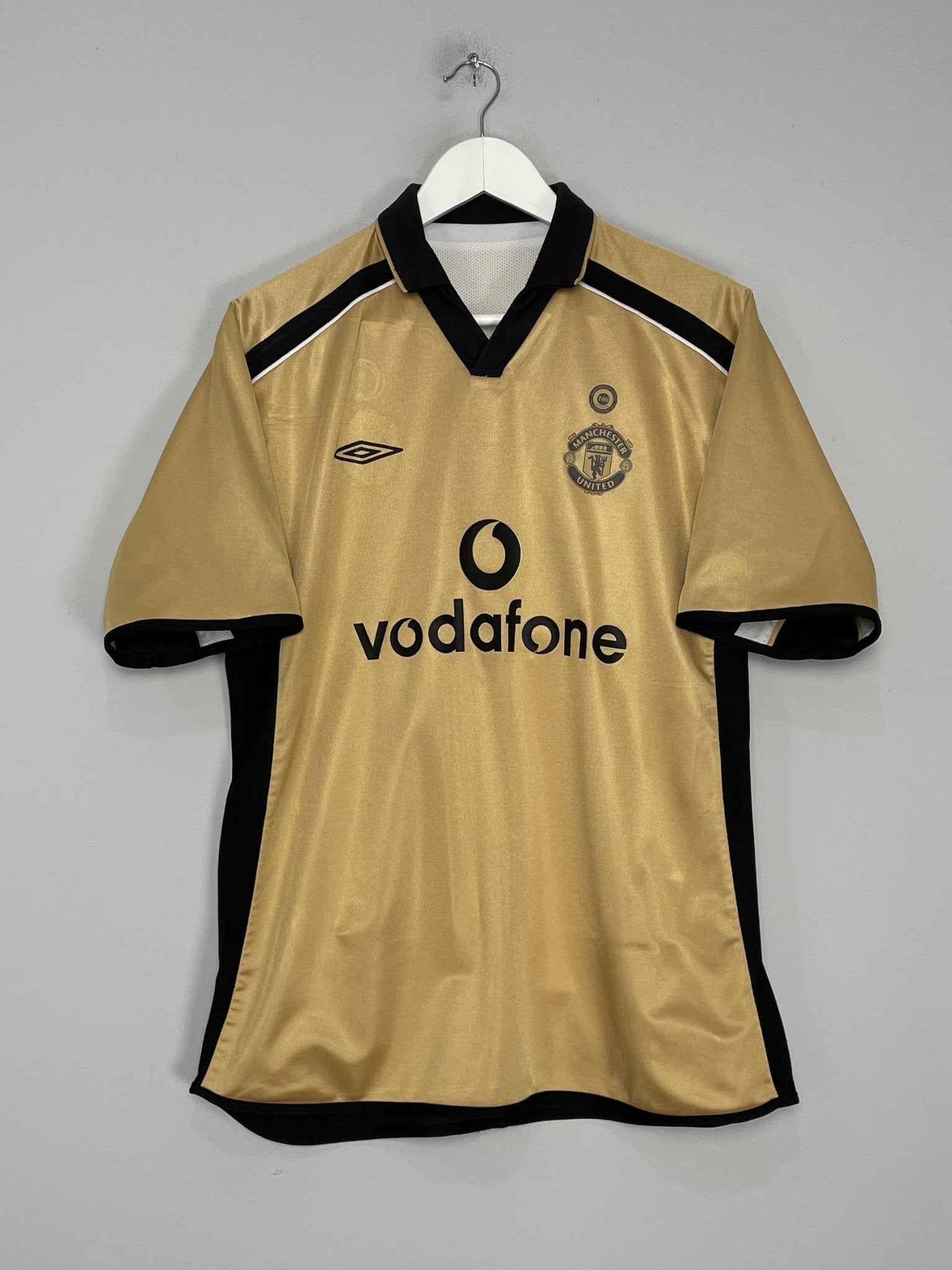 Shop 2001/02 MANCHESTER UNITED BECKHAM #7 *CENTENARY* AWAY/THIRD SHIRT (M) UMBRO, classic football shirts, vintage football shirts & retro soccer jerseys at Cult Kits