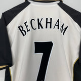 Shop 2001/02 MANCHESTER UNITED BECKHAM #7 *CENTENARY* AWAY/THIRD SHIRT (M) UMBRO, classic football shirts, vintage football shirts & retro soccer jerseys at Cult Kits