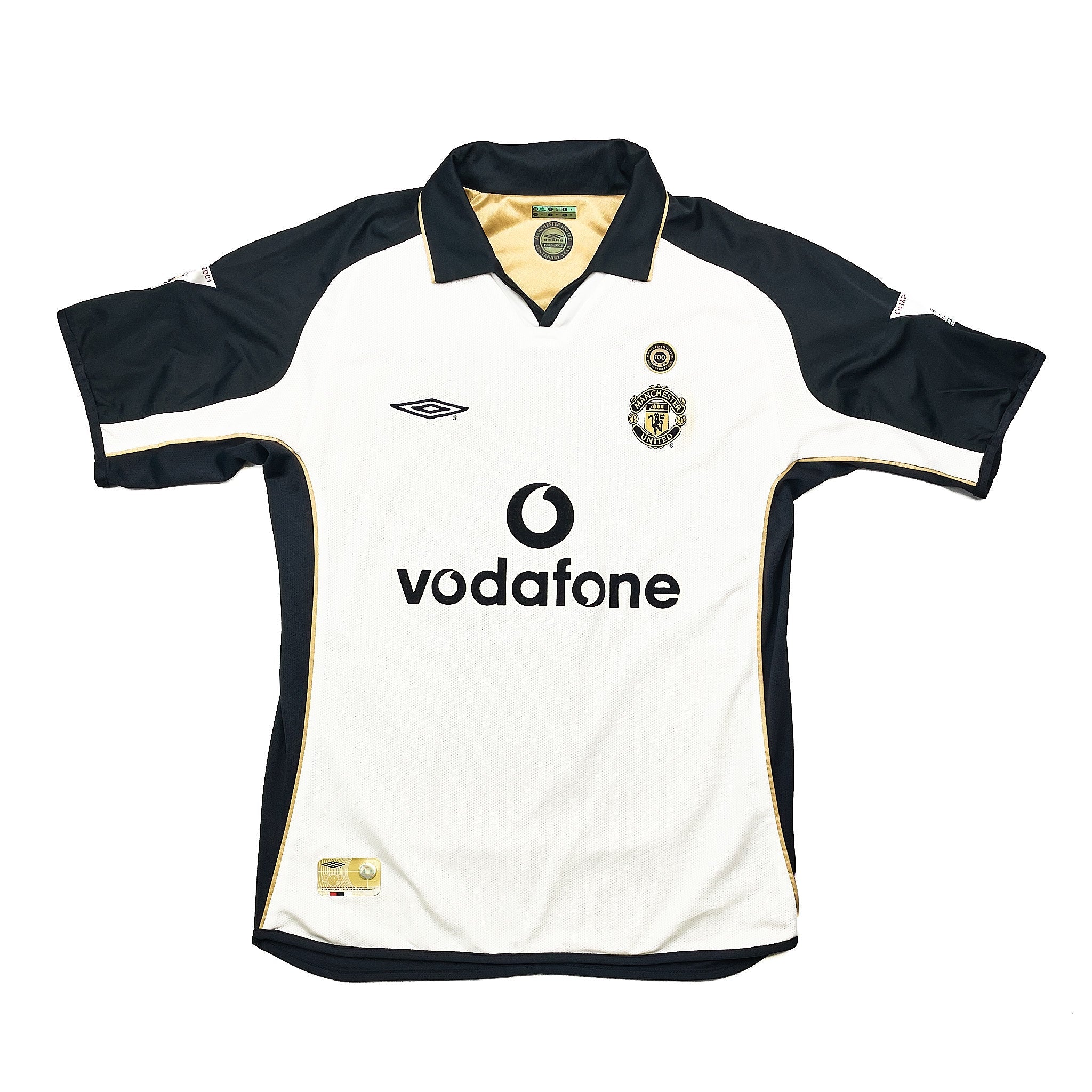 Buy 2001/02 Manchester United Beckham 7 *Centenary* Away/Third Shirt (M) Umbro ~ Free worldwide shipping ~ Authentic Vintage Football Shirts from Cult Kits