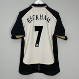 Shop 2001/02 MANCHESTER UNITED BECKHAM #7 *CENTENARY* AWAY/THIRD SHIRT (M) UMBRO, classic football shirts, vintage football shirts & retro soccer jerseys at Cult Kits