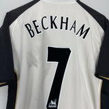 Shop 2001/02 MANCHESTER UNITED BECKHAM #7 *CENTENARY* AWAY/THIRD SHIRT (M) UMBRO, classic football shirts, vintage football shirts & retro soccer jerseys at Cult Kits