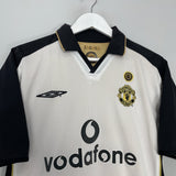 Shop 2001/02 MANCHESTER UNITED BECKHAM #7 *CENTENARY* AWAY/THIRD SHIRT (M) UMBRO, classic football shirts, vintage football shirts & retro soccer jerseys at Cult Kits
