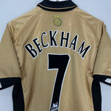 Shop 2001/02 MANCHESTER UNITED BECKHAM #7 *CENTENARY* AWAY/THIRD SHIRT (M) UMBRO, classic football shirts, vintage football shirts & retro soccer jerseys at Cult Kits