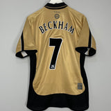 Shop 2001/02 MANCHESTER UNITED BECKHAM #7 *CENTENARY* AWAY/THIRD SHIRT (M) UMBRO, classic football shirts, vintage football shirts & retro soccer jerseys at Cult Kits