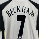 Shop 2001/02 MANCHESTER UNITED BECKHAM #7 *CENTENARY* AWAY/THIRD SHIRT (M) UMBRO, classic football shirts, vintage football shirts & retro soccer jerseys at Cult Kits