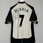 Shop 2001/02 MANCHESTER UNITED BECKHAM #7 *CENTENARY* AWAY/THIRD SHIRT (M) UMBRO, classic football shirts, vintage football shirts & retro soccer jerseys at Cult Kits