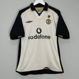 Shop 2001/02 MANCHESTER UNITED BECKHAM #7 *CENTENARY* AWAY/THIRD SHIRT (M) UMBRO, classic football shirts, vintage football shirts & retro soccer jerseys at Cult Kits