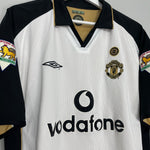 Shop 2001/02 MANCHESTER UNITED BECKHAM #7 CENTENARY AWAY/THIRD SHIRT (XL) UMBRO, classic football shirts, vintage football shirts & retro soccer jerseys at Cult Kits