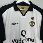 Shop 2001/02 MANCHESTER UNITED BECKHAM #7 *CENTENARY* AWAY/THIRD SHIRT (XL) UMBRO, classic football shirts, vintage football shirts & retro soccer jerseys at Cult Kits