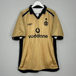 Shop 2001/02 MANCHESTER UNITED BECKHAM #7 CENTENARY AWAY/THIRD SHIRT (XL) UMBRO, classic football shirts, vintage football shirts & retro soccer jerseys at Cult Kits