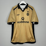 Shop 2001/02 MANCHESTER UNITED BECKHAM #7 CENTENARY AWAY/THIRD SHIRT (XL) UMBRO, classic football shirts, vintage football shirts & retro soccer jerseys at Cult Kits