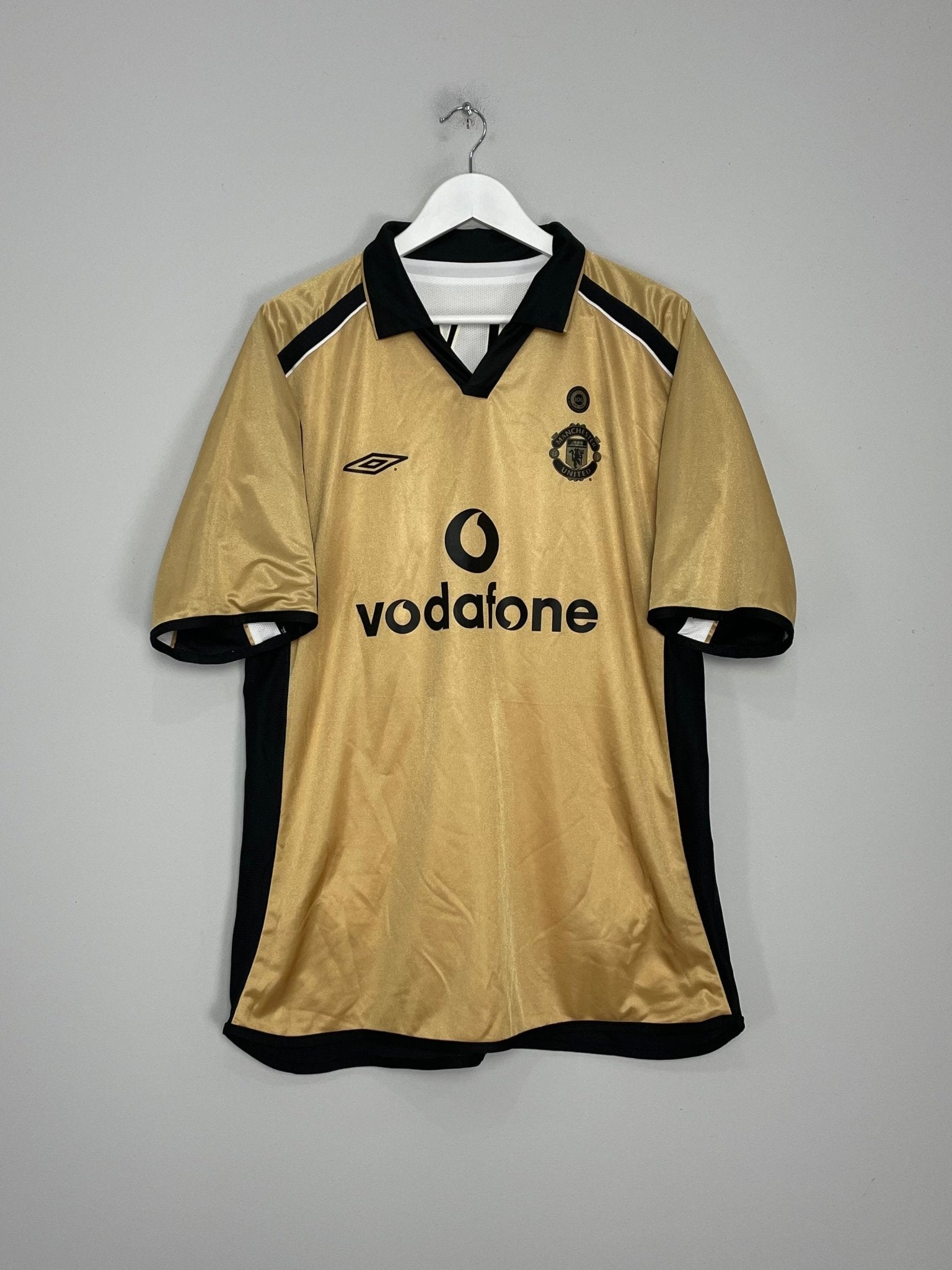 Shop 2001/02 MANCHESTER UNITED BECKHAM #7 CENTENARY AWAY/THIRD SHIRT (XL) UMBRO, classic football shirts, vintage football shirts & retro soccer jerseys at Cult Kits