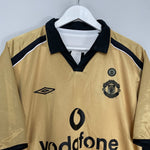 Shop 2001/02 MANCHESTER UNITED BECKHAM #7 *CENTENARY* AWAY/THIRD SHIRT (XL) UMBRO, classic football shirts, vintage football shirts & retro soccer jerseys at Cult Kits