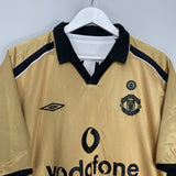 Shop 2001/02 MANCHESTER UNITED BECKHAM #7 *CENTENARY* AWAY/THIRD SHIRT (XL) UMBRO, classic football shirts, vintage football shirts & retro soccer jerseys at Cult Kits