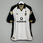 Shop 2001/02 MANCHESTER UNITED BECKHAM #7 CENTENARY AWAY/THIRD SHIRT (XL) UMBRO, classic football shirts, vintage football shirts & retro soccer jerseys at Cult Kits