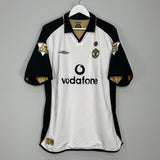 Shop 2001/02 MANCHESTER UNITED BECKHAM #7 CENTENARY AWAY/THIRD SHIRT (XL) UMBRO, classic football shirts, vintage football shirts & retro soccer jerseys at Cult Kits