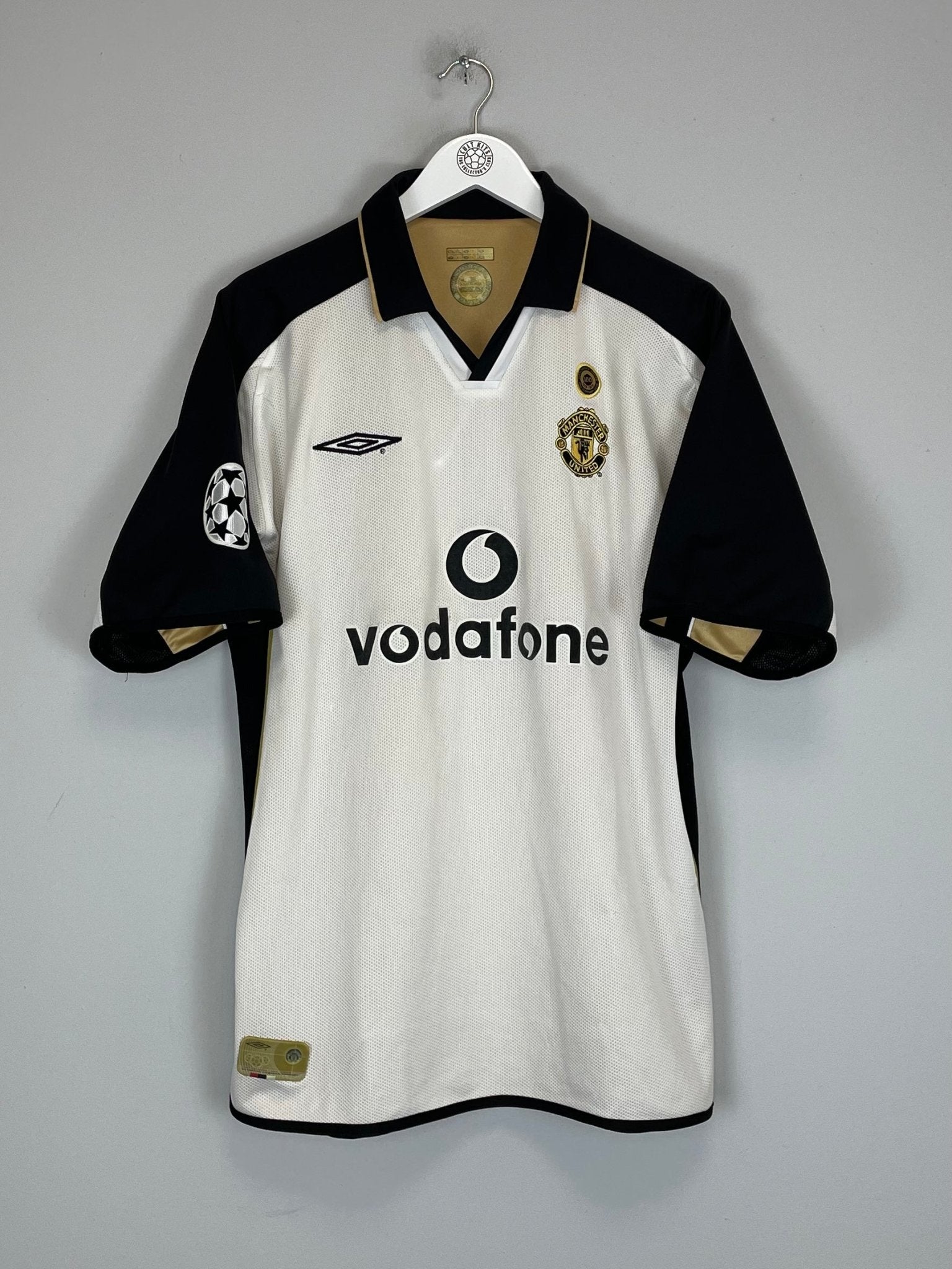 Shop 2001/02 MANCHESTER UNITED BECKHAM #7 C/L AWAY/THIRD CENTENARY SHIRT (XL) UMBRO, classic football shirts, vintage football shirts & retro soccer jerseys at Cult Kits