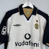 Shop 2001/02 MANCHESTER UNITED BECKHAM #7 C/L AWAY/THIRD CENTENARY SHIRT (XL) UMBRO, classic football shirts, vintage football shirts & retro soccer jerseys at Cult Kits