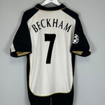 Shop 2001/02 MANCHESTER UNITED BECKHAM #7 C/L AWAY/THIRD CENTENARY SHIRT (XL) UMBRO, classic football shirts, vintage football shirts & retro soccer jerseys at Cult Kits