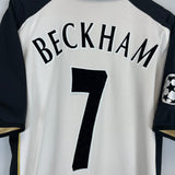 Shop 2001/02 MANCHESTER UNITED BECKHAM #7 C/L AWAY/THIRD CENTENARY SHIRT (XL) UMBRO, classic football shirts, vintage football shirts & retro soccer jerseys at Cult Kits