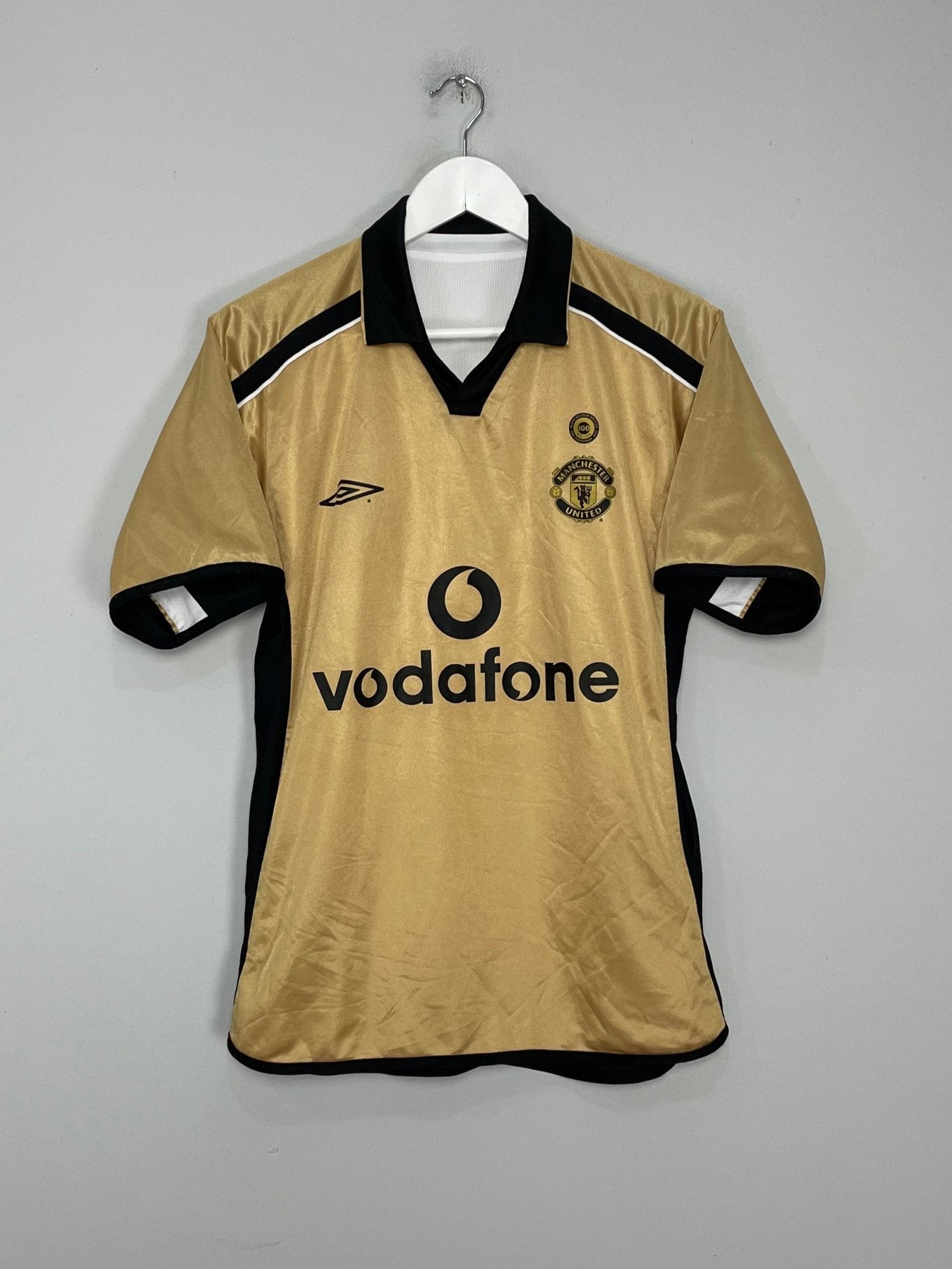 Shop 2001/02 MANCHESTER UNITED *CENTENARY* AWAY/THIRD SHIRT (S) UMBRO, classic football shirts, vintage football shirts & retro soccer jerseys at Cult Kits