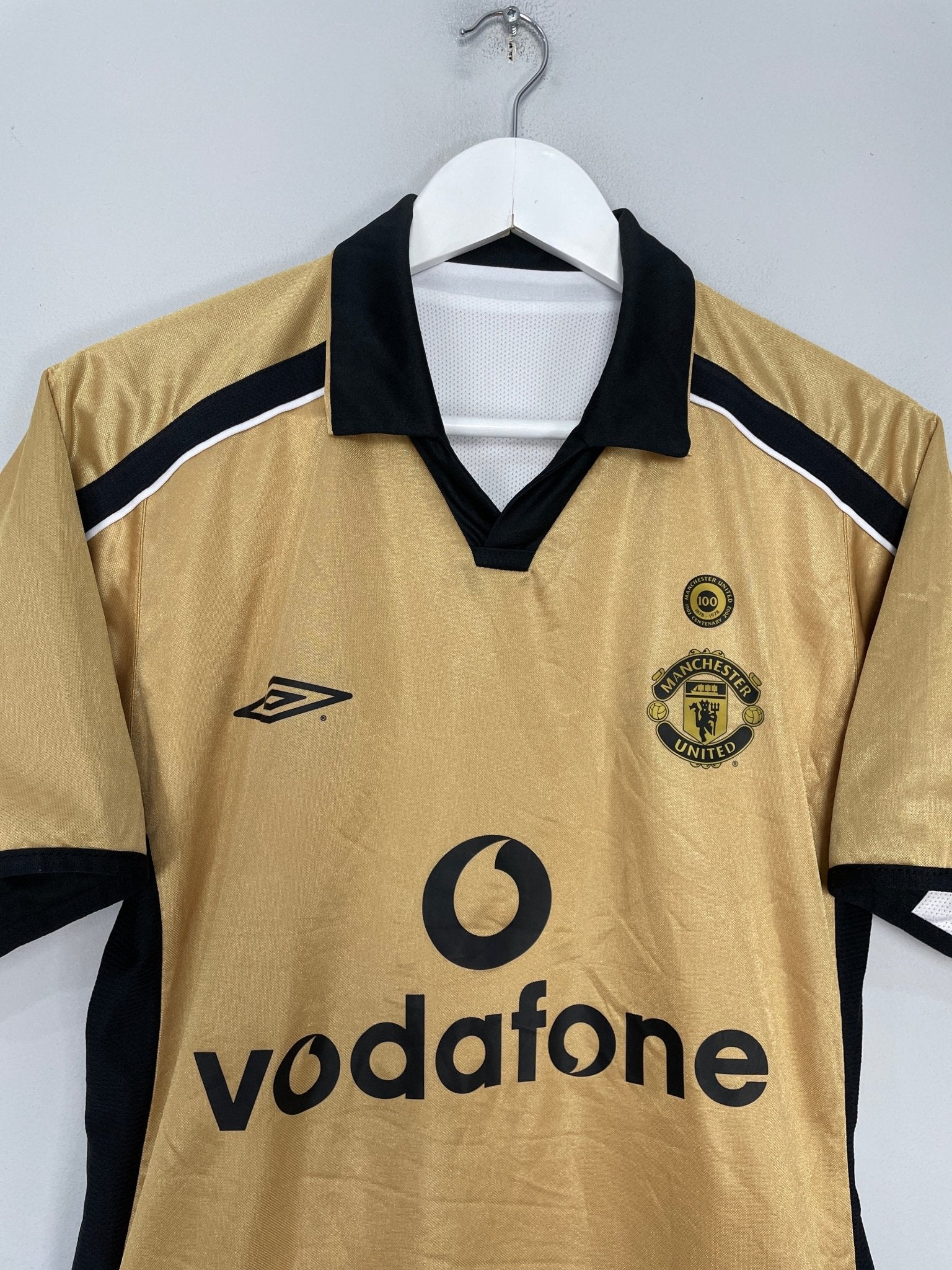 Shop 2001/02 MANCHESTER UNITED *CENTENARY* AWAY/THIRD SHIRT (S) UMBRO, classic football shirts, vintage football shirts & retro soccer jerseys at Cult Kits