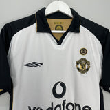 Shop 2001/02 MANCHESTER UNITED *CENTENARY* AWAY/THIRD SHIRT (S) UMBRO, classic football shirts, vintage football shirts & retro soccer jerseys at Cult Kits