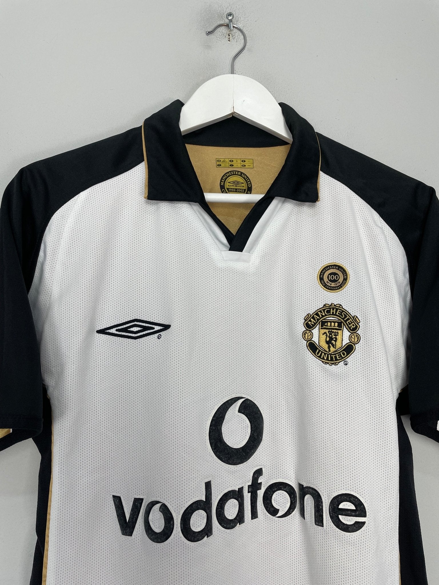 Shop 2001/02 MANCHESTER UNITED *CENTENARY* AWAY/THIRD SHIRT (S) UMBRO, classic football shirts, vintage football shirts & retro soccer jerseys at Cult Kits
