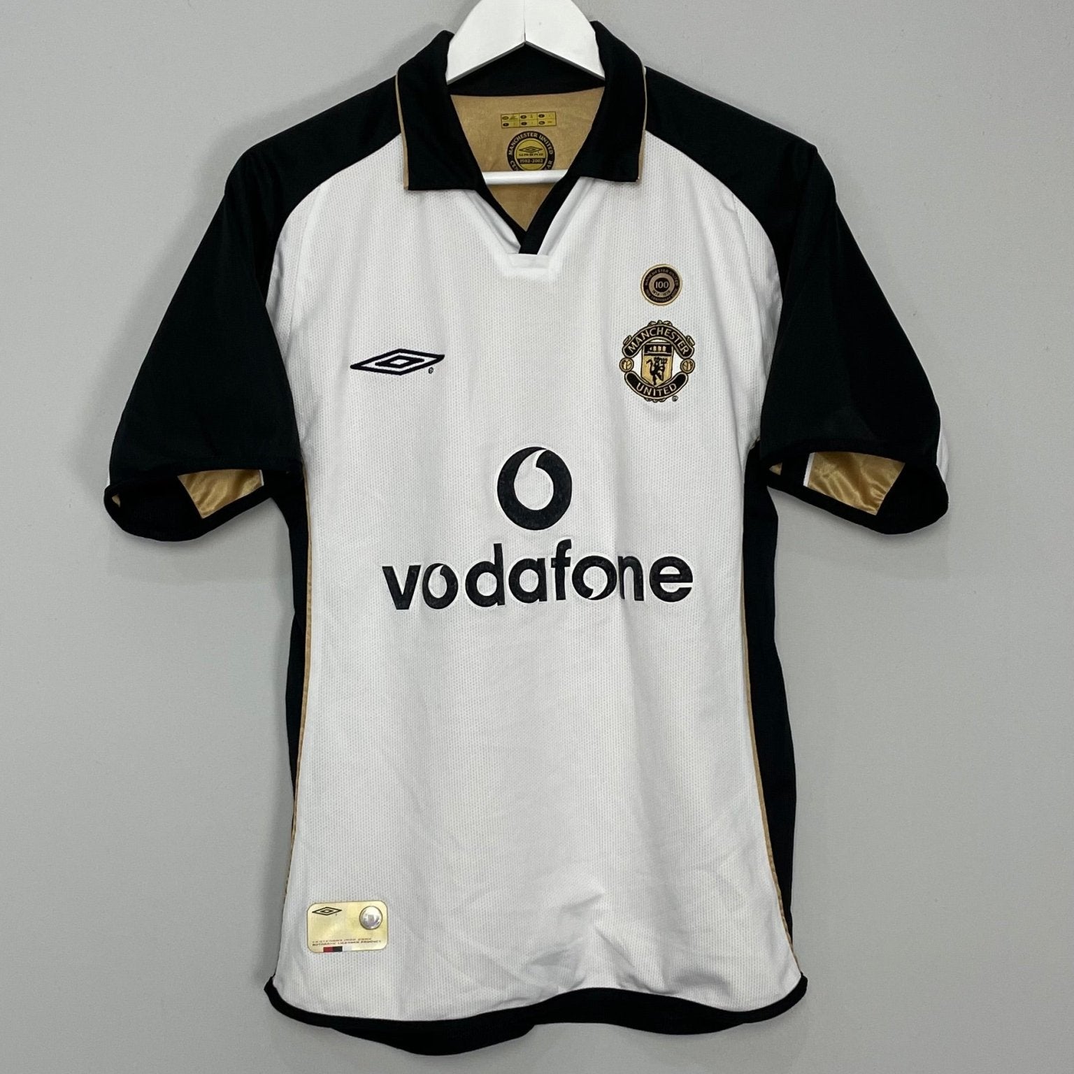 Shop 2001/02 MANCHESTER UNITED *CENTENARY* AWAY/THIRD SHIRT (S) UMBRO, classic football shirts, vintage football shirts & retro soccer jerseys at Cult Kits