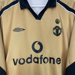 Shop 2001/02 MANCHESTER UNITED *CENTENARY* L/S AWAY/THIRD SHIRT (XL) UMBRO, classic football shirts, vintage football shirts & retro soccer jerseys at Cult Kits