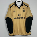 Shop 2001/02 MANCHESTER UNITED *CENTENARY* L/S AWAY/THIRD SHIRT (XL) UMBRO, classic football shirts, vintage football shirts & retro soccer jerseys at Cult Kits