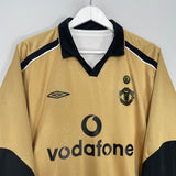 Shop 2001/02 MANCHESTER UNITED *CENTENARY* L/S AWAY/THIRD SHIRT (XL) UMBRO, classic football shirts, vintage football shirts & retro soccer jerseys at Cult Kits