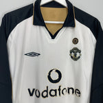 Shop 2001/02 MANCHESTER UNITED *CENTENARY* L/S AWAY/THIRD SHIRT (XL) UMBRO, classic football shirts, vintage football shirts & retro soccer jerseys at Cult Kits