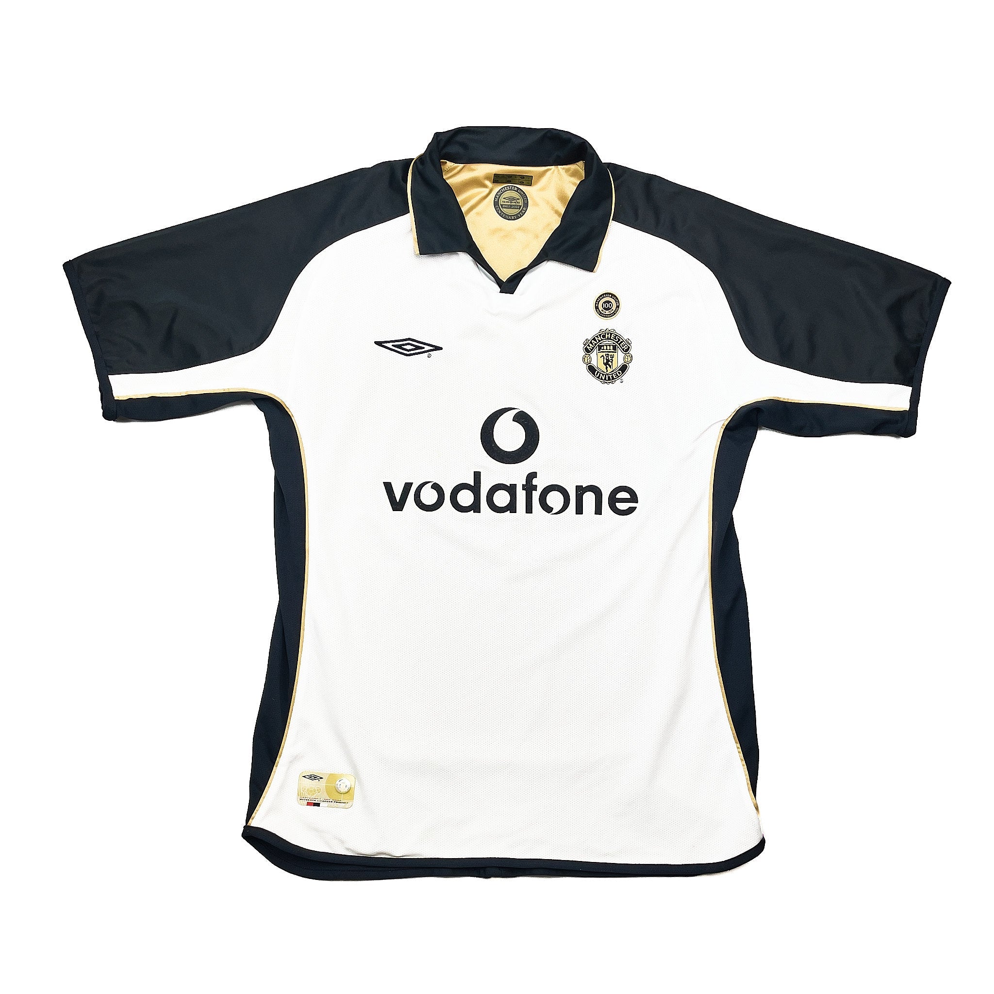 Buy 2001/02 Manchester United Keane 16 *Centenary* Away/Third Shirt (L) Umbro ~ Free worldwide shipping ~ Authentic Vintage Football Shirts from Cult Kits