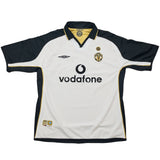 Buy 2001/02 MANCHESTER UNITED KEANE 16 *CENTENARY* AWAY/THIRD SHIRT (M) UMBRO ~ Free worldwide shipping available ~ Authentic Vintage Football Shirts from Cult Kits