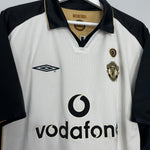 Shop 2001/02 MANCHESTER UNITED V.NISTELROOY #10 CENTENARY AWAY/THIRD SHIRT (L) UMBRO, classic football shirts, vintage football shirts & retro soccer jerseys at Cult Kits