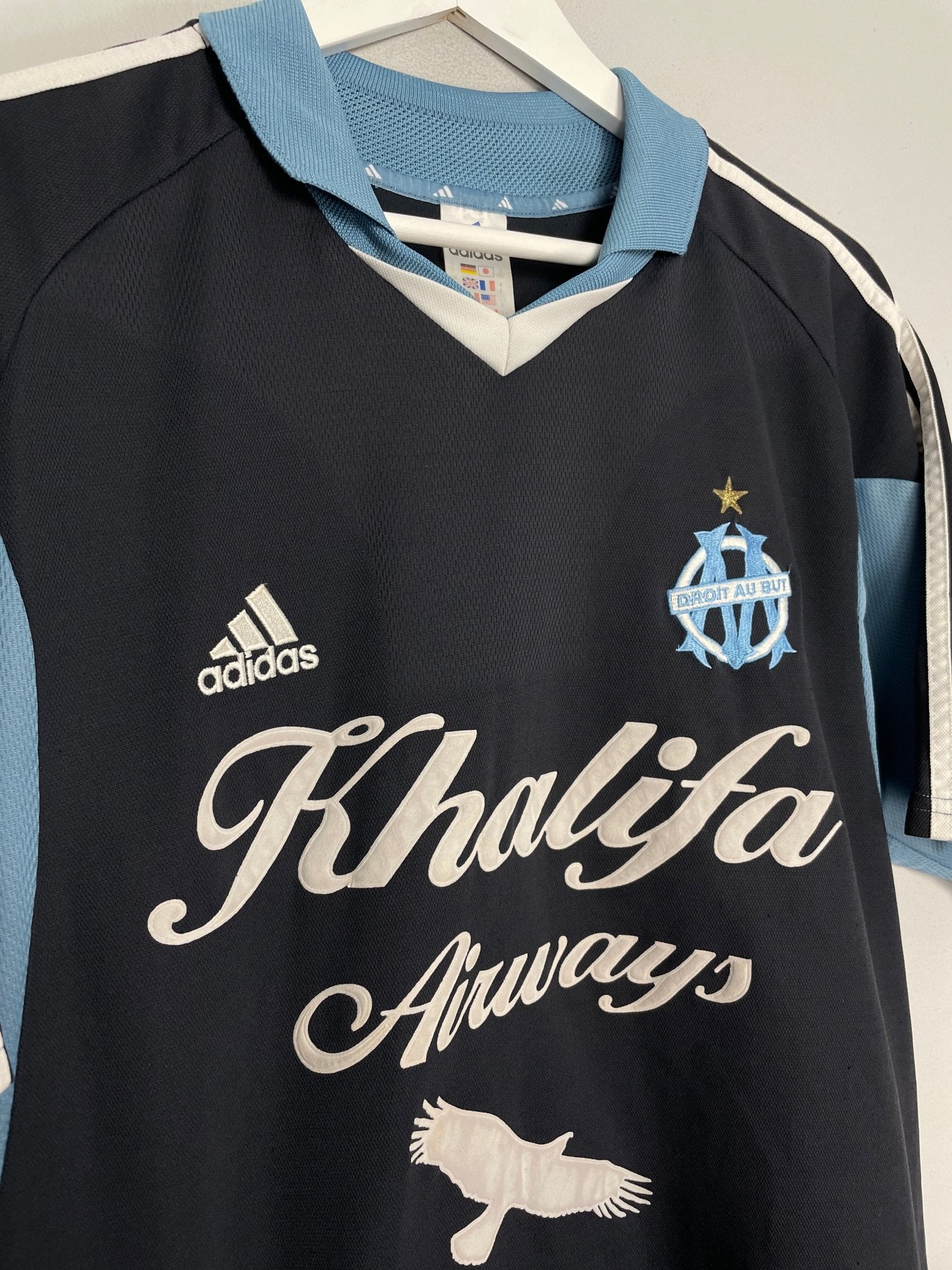 Shop 2001/02 MARSEILLE AWAY SHIRT (L) ADIDAS, classic football shirts, vintage football shirts & retro soccer jerseys at Cult Kits