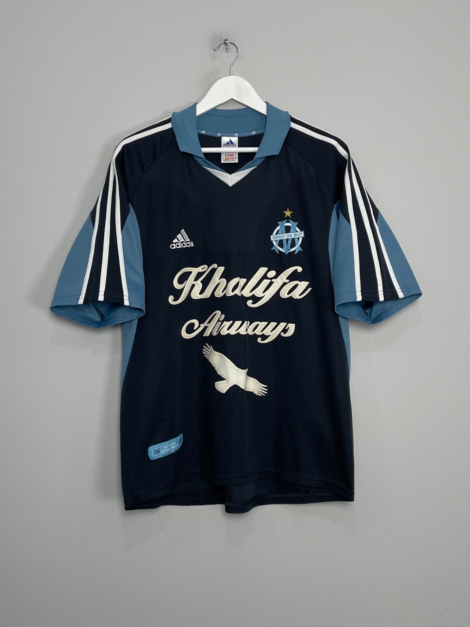Shop 2001/02 MARSEILLE AWAY SHIRT (L) ADIDAS, classic football shirts, vintage football shirts & retro soccer jerseys at Cult Kits