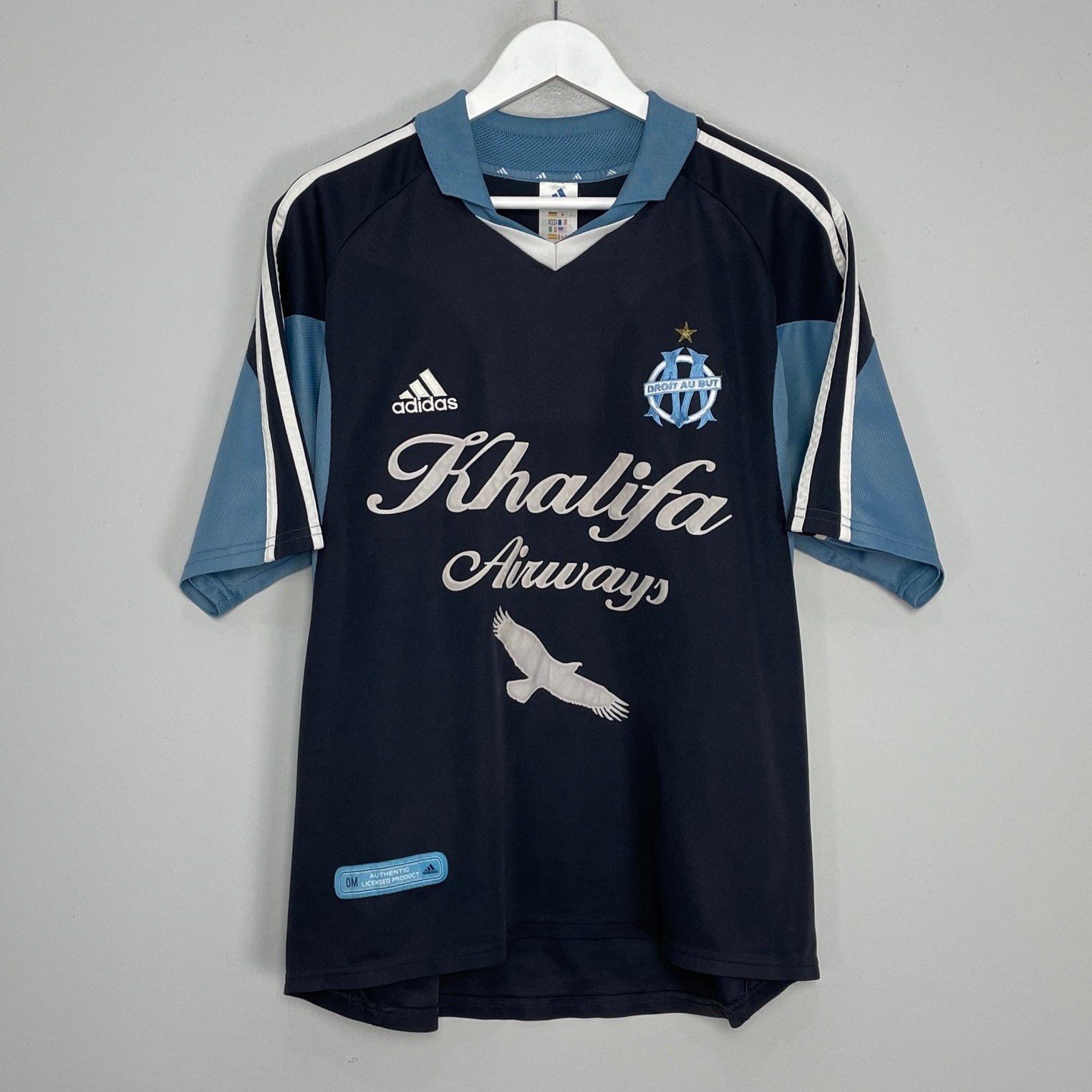 Shop 2001/02 MARSEILLE AWAY SHIRT (L) ADIDAS, classic football shirts, vintage football shirts & retro soccer jerseys at Cult Kits