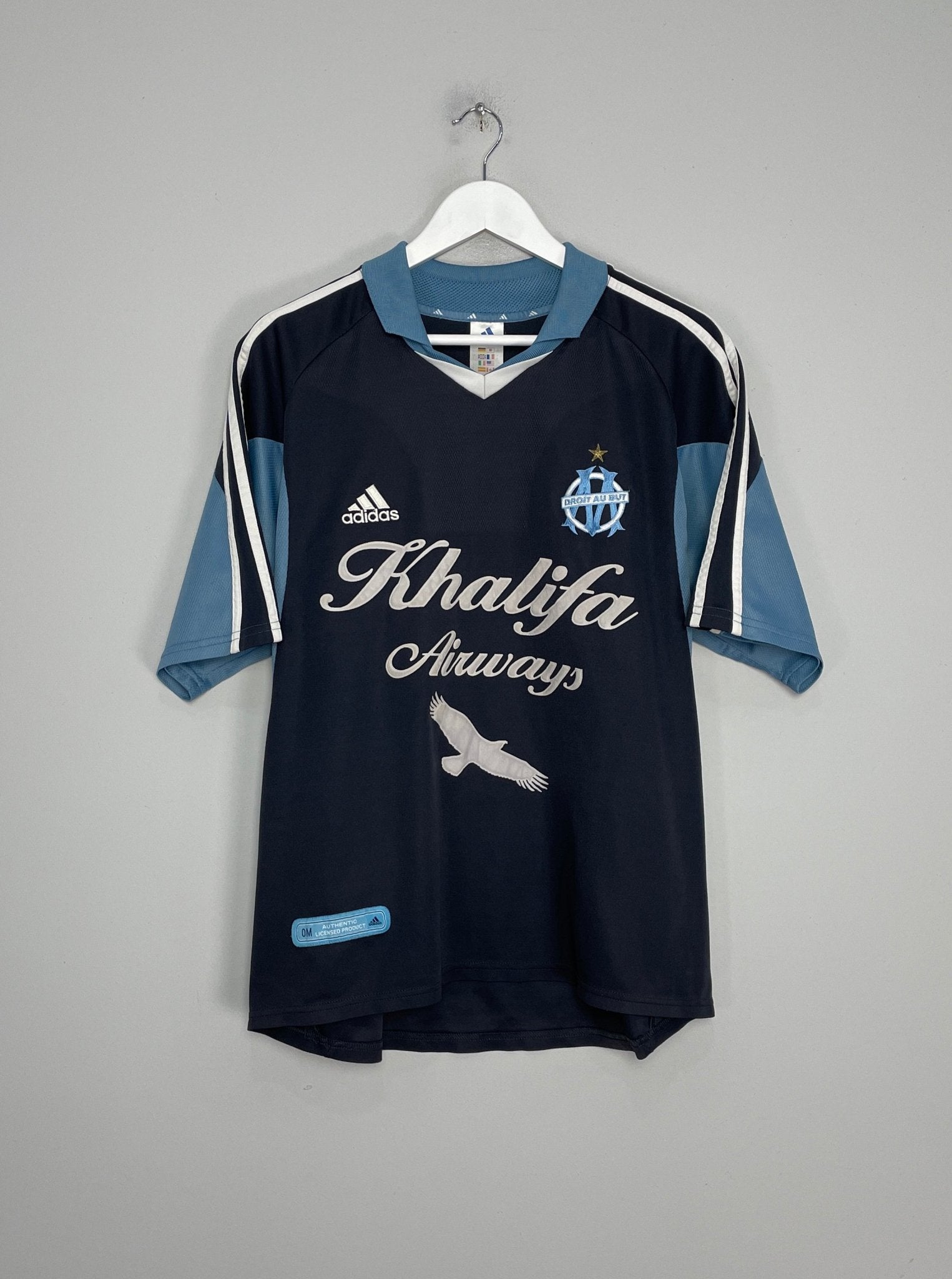 Shop 2001/02 MARSEILLE AWAY SHIRT (L) ADIDAS, classic football shirts, vintage football shirts & retro soccer jerseys at Cult Kits
