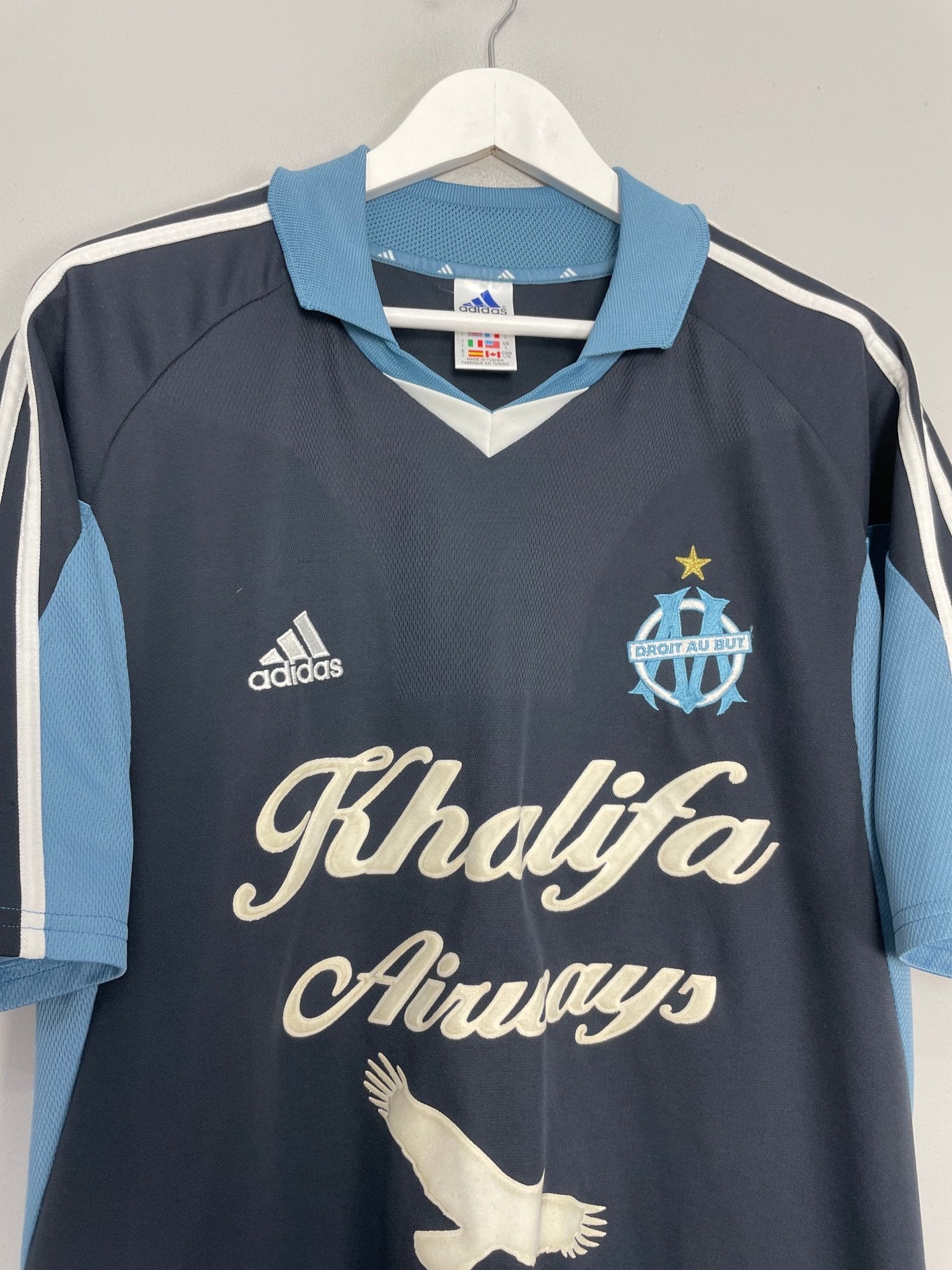 Shop 2001/02 MARSEILLE AWAY SHIRT (L) ADIDAS, classic football shirts, vintage football shirts & retro soccer jerseys at Cult Kits