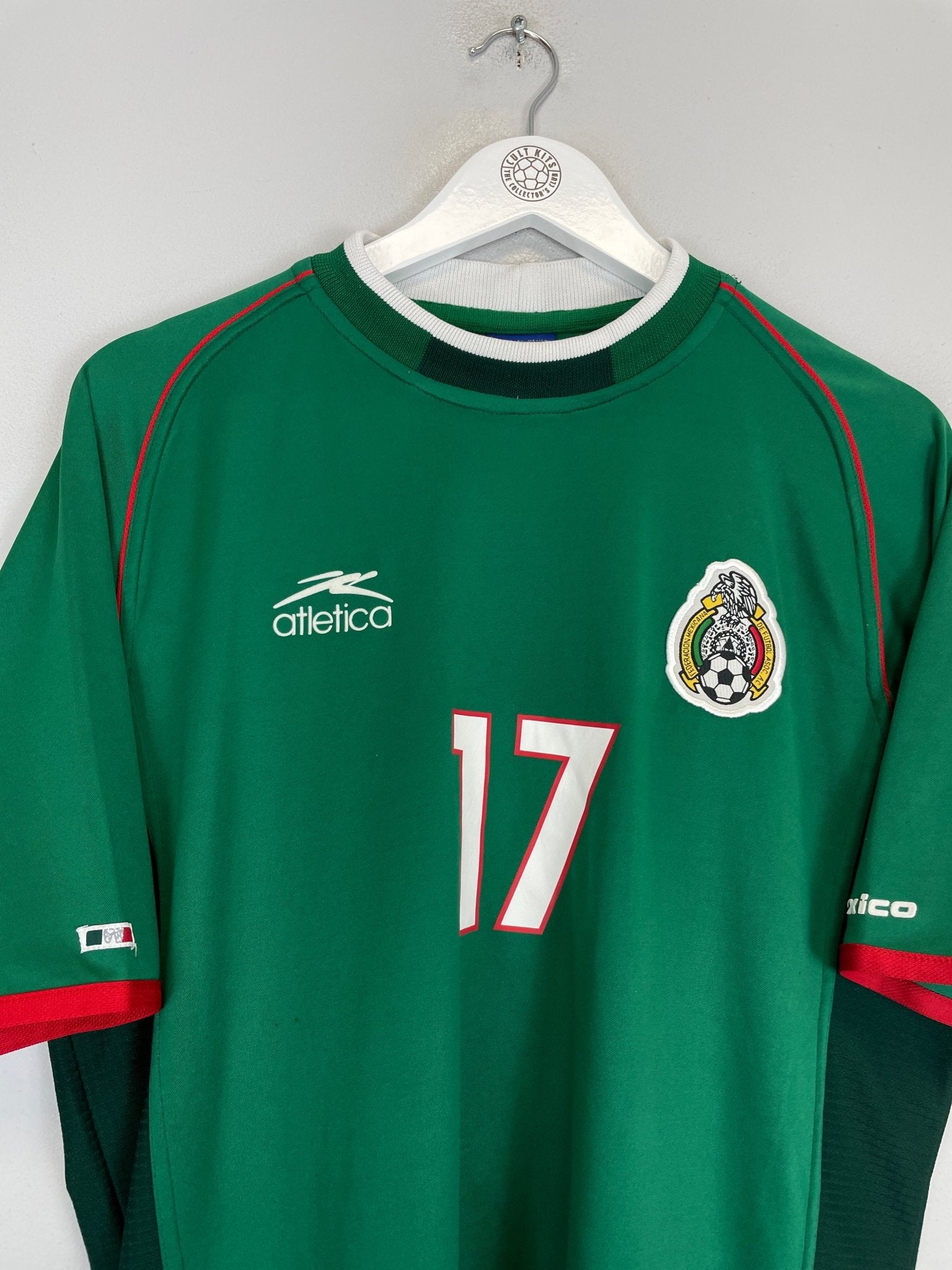 Shop 2001/02 MEXICO F.PALENCIA #17 HOME SHIRT (L) ATLETICA, classic football shirts, vintage football shirts & retro soccer jerseys at Cult Kits