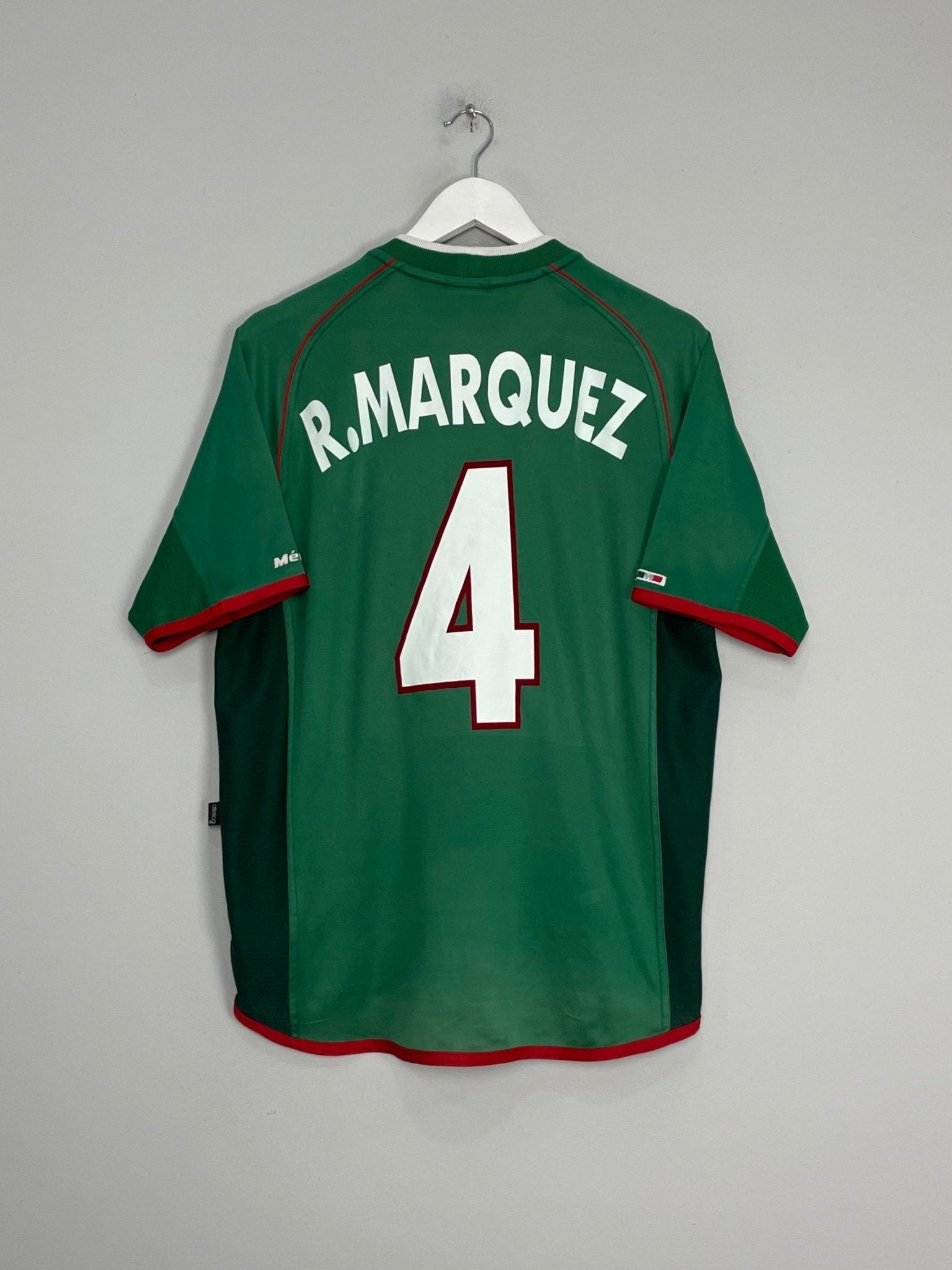 Shop 2001/02 MEXICO MARQUEZ #4 HOME SHIRT (L) ATLETICA, classic football shirts, vintage football shirts & retro soccer jerseys at Cult Kits