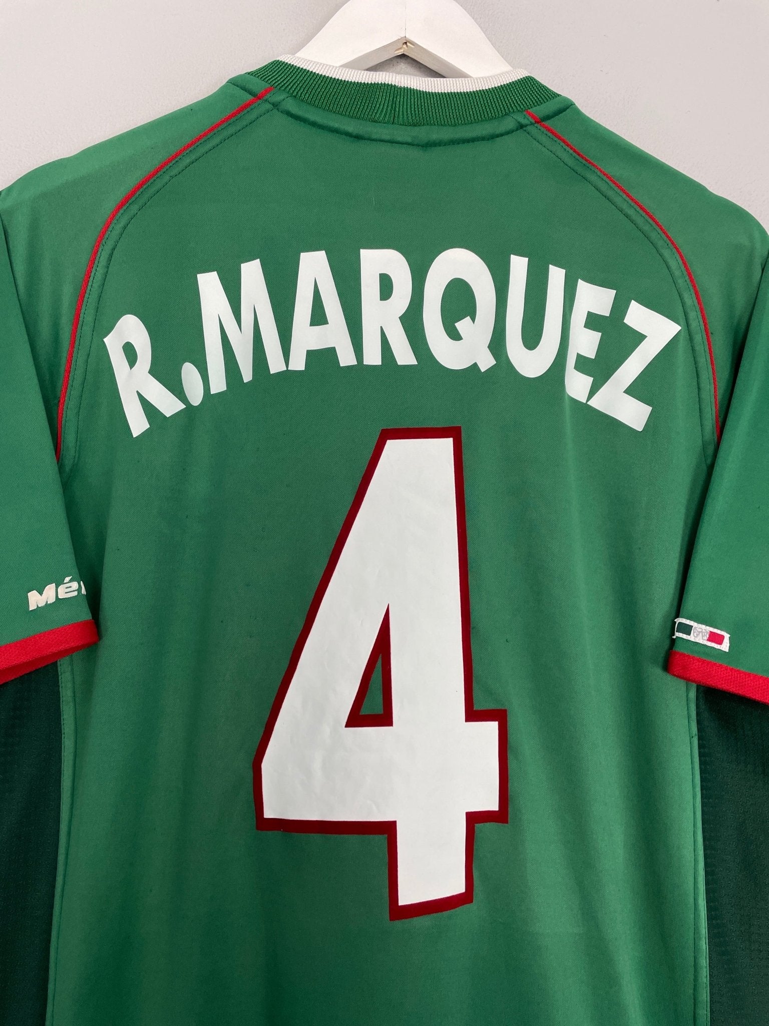 Shop 2001/02 MEXICO MARQUEZ #4 HOME SHIRT (L) ATLETICA, classic football shirts, vintage football shirts & retro soccer jerseys at Cult Kits