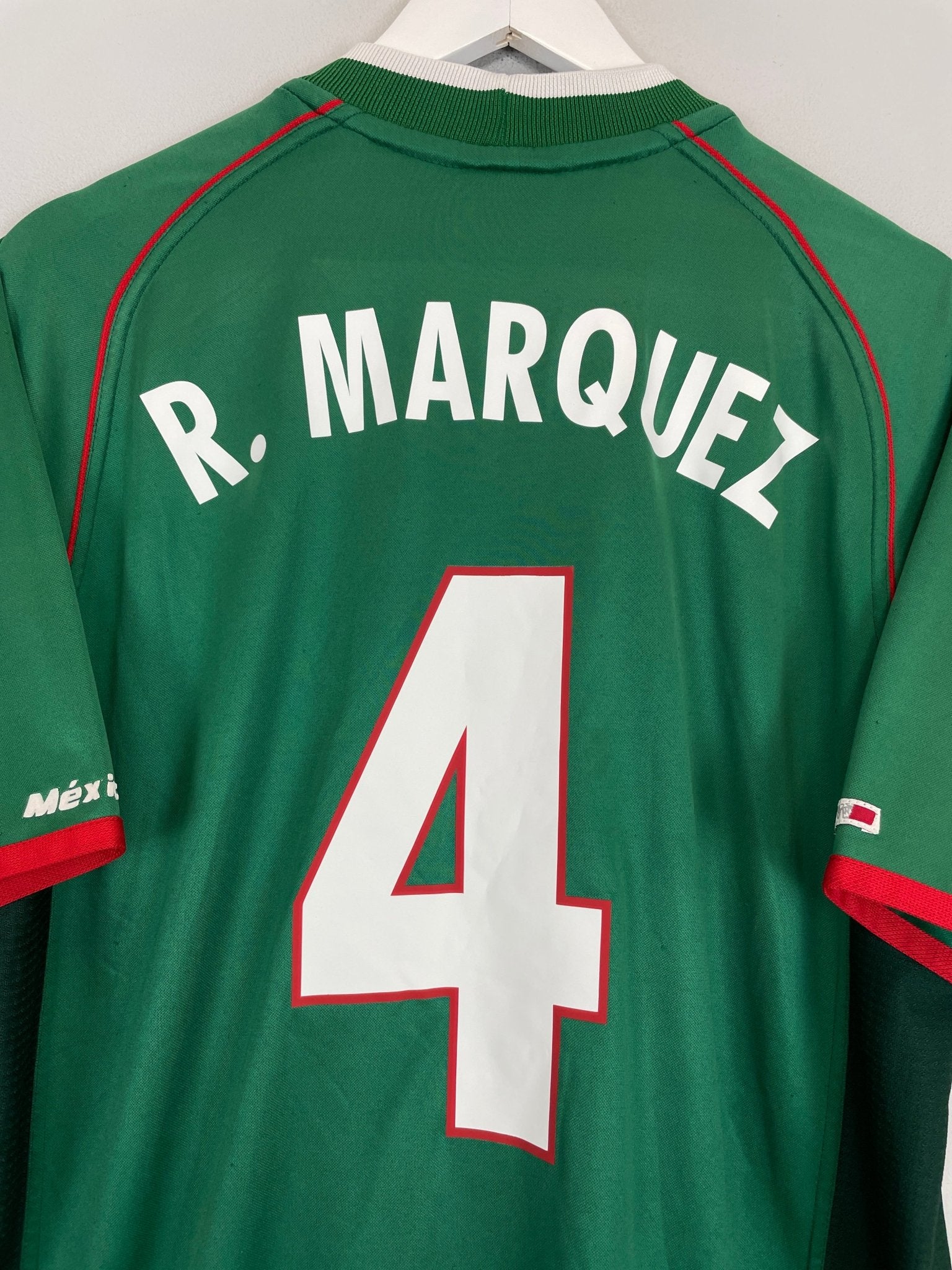 Shop 2001/02 MEXICO R.MARQUEZ #4 HOME SHIRT (XL) ATLETICA, classic football shirts, vintage football shirts & retro soccer jerseys at Cult Kits